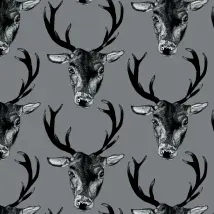 Graduate Collection Wallpaper Stag Head Grey LB1STAWALGRE