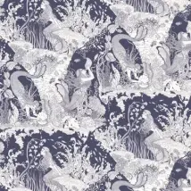 Dupenny Wallpaper Mermaids Navy - 10m MERMAID NAVY