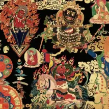 Mind the Gap Mural Tibetan Tapestry Metallic Edition WP20450