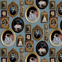 Graduate Collection Wallpaper A Cavalcade of Cats CC1CATBLUE