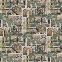 Josephine Munsey Wallpaper Peacock Arches JMW-101101