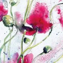 Anaglypta Mural Poppies Watercolour 5443-4