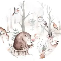 Anaglypta Mural Woodland Animal Friends Set of 3 panels 5510-R