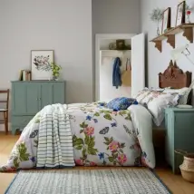 Joules Duvet cover Springtime Floral Bedding Set QCSSPTG8GRY