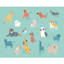 Origin Murals Mural Happy Dogs Medium MUR235M