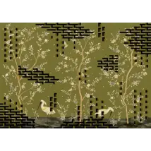 Tres Tintas Mural Tetris Chinoiserie Mural M5004-4