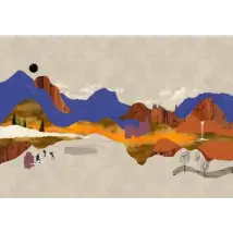 Tres Tintas Mural Landscape Collage Mural M5007-1