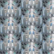Art Decor Designs Wallpaper Deco Circus CIR02 BLUE