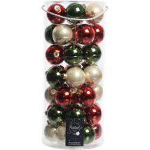Decosis Kerstballen Mix - 49 stuks - ø 6cm - Glas - Rood & Groen