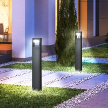 Tuinlamp, padverlichting, paalverlichting met LED's, weerbestendig, 16 cm x 5 cm x 90 cm, donkergrijs