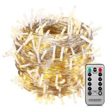 Monzana Lichtketting Kerst - Warm Wit - 40m - Met Afstandsbediening - Transparante kabel