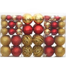 vidaXL-Kerstballen-100-st-3/4/6-cm-goudkleurig-en-wijnrood