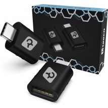 Teeco - USB C zu USB A - 2 Stück - USB C zu USB A - USB 3.0 - 5Gps - Thunderbolt - USB - Geeignet für USB-Stick, USB-Hub, USB-C-Hub und USB-Splitter - Aluminium - Schwarz