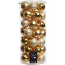 Weihnachtskugeln Paket 49x Glasperlen/Goldkugeln 6 cm - glänzend und matt - Weihnachtsschmuck