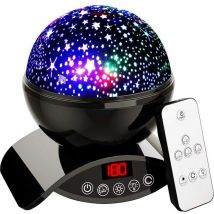 Qumax Star Projektor schwarz - Sternenhimmel Projektion für Kinder - Party Licht / Disco Licht - Galaxy Projektor - LED