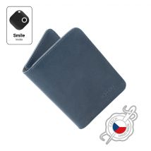FIXED- Smile Wallet XL - Brieftasche- mit Smile PRO Bluetooth-Tracker - 100% echtes Leder- blau