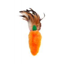Katzenspielzeug Karotte mit Feder - Orange