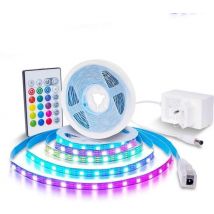 LifeGoods LED-Streifen - 5 Meter - 16 Farben - 4 Modi - Mit Controller
