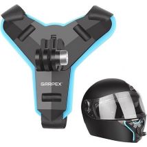 Garpex® Helmhalterung für Motorrad und Fahrrad - Universal - Geeignet für alle Action-Kameras - Helmgurt