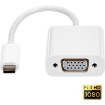 Garpex® USB-C zu VGA Adapter - Full HD 1080p - Stecker zu Buchse - Weiß