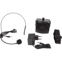 HQ-Power Tragbarer Sprachverstärker, mit Headset und Tragegurt, 5 W, schwarz