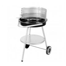 Barbecue à charbon de bois sur roulettes avec grille réglable - 47x47cm