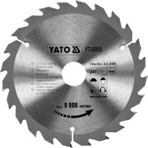 Lame de scie circulaire YATO Ø184 mm - 24 T - diamètre intérieur 30 mm