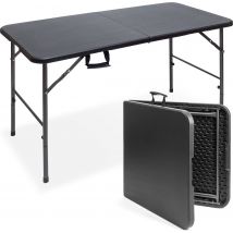 LifeGoods Table pliante - Table pliante - 60x120cm - Table pliante ajustable - Table de camping - Résistant aux intempéries - Noir