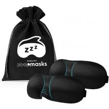 MM Brands 2 Pieces Luxury Sleep Mask - 3D Ergonomic - 100% Blackout - Eye Mask - Night Mask
