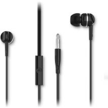 Motorola Earbuds with Wire 105 - Earbuds with Microphone - In-Ear Earbuds - Incl. 6 Silicone Earplugs in S, M and L - In-Line Microphone - Crystal Clear Sound - Black
