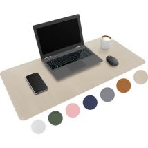 WURK Professional Desk Pad Leatherette - Organisateur de bureau - Inclut un clip pour câble - Beige - 80x40