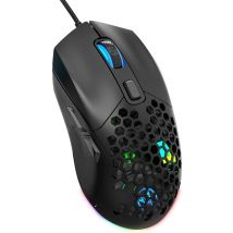 HXSJ X300 Optical Gaming Mouse - Ultra light - Eclairage RGB - Boîtier arrière remplaçable - 7200DPI - Noir