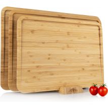 Nimma Chopping Board Set with Holder - 3 sizes of Chopping Board - suitable as Drinks and Tapas boards - Bamboo