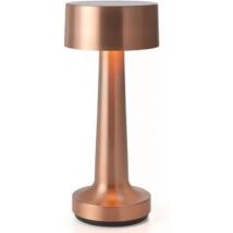 Goliving Lampe à poser Rechargeable - Sans fil et dimmable - Lampe tactile moderne - Lampe de nuit pour chambre à coucher - 21 cm - Or rose