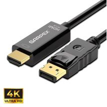 Garpex® Câble DisplayPort vers HDMI - 4K 60Hz Ultra HD - 1,8 mètres
