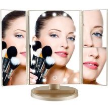 Fuegobird Make Up Mirror with Illumination - Dimmable- Vanity - For Makeup - Incl. 10x Magnification - with Organiser - LED