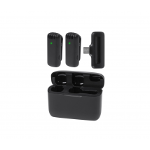 Nuvance - Microphone sans fil - 2 pièces avec étui de chargement - Microphone Tie Pin - Usb C - Microphone Lavelier - Plug & Play