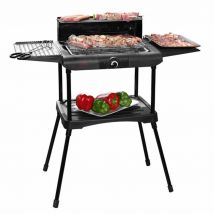 Barbecue électrique/grill - Excellent  electrics - deux tables d'appoint, grille chauffante, plateau supplémentaire - 2000 W - Noir