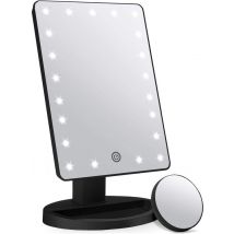 Miroir de maquillage Strex avec éclairage LED - 3 modes d'éclairage - grossissement 1/10x - réglable à 360