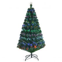 Coast Sapin de Noël LED 150/180/210 cm sapin artificiel avec fibre de verre changeur de couleur vert