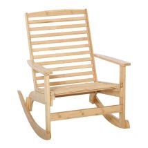 Outsunny rocking chair - Chaise de jardin - Max. 150KG - 70 x 100 x 95,5 cm - Couleur bois
