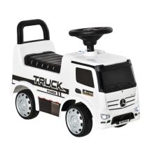 HOMCOM Jouet voiture promenade - Mercedez ANTOS Truck - 24 à 36 mois - Blanc/Noir