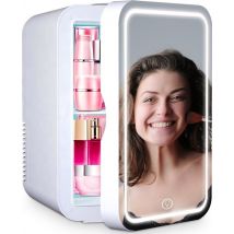 Réfrigérateur Goliving Skincare - Réfrigérateur maquillage - Réfrigérateur beauté - Mini-réfrigérateur avec miroir et éclairage - Mini-réfrigérateur