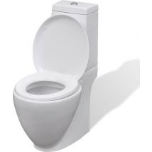 vidaXL Toilette drain rond sous céramique blanc