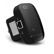 PuroTech Répéteur Wifi - Noir - Prise d'amplification Wifi 300Mbps - 2.4 GHz - Câble Internet inclus - Booster - Extender