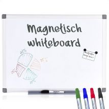 Goliving tableau blanc avec marqueurs - Tableau magnétique - 60 x 90 cm - Tableau mémo anti-rayures - Tableau noir - Tableau magnétique émaillé