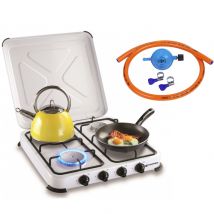 Réchaud à gaz portable Kemper - cuisinière de camping - Kit d'installation inclus