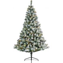 Arbre de Noël artificiel en pin impérial Everlands - 150cm de haut - Avec neige - 170 lumières LED