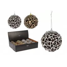 Boule de Noël 10cm Imprimé léopard ET tigre 12 Pièces - Ø10