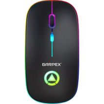 Garpex® Silent Wireless Mouse - Gaming Mouse - Computer Mouse - Mouse Wireless - With LED Lighting - Rechargeable - Black